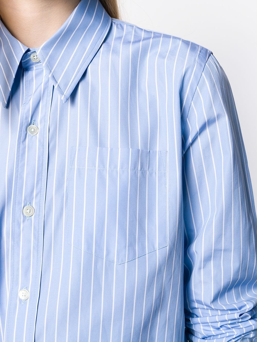 Classic-wide Fit Shirt With Chest Pocket - 5