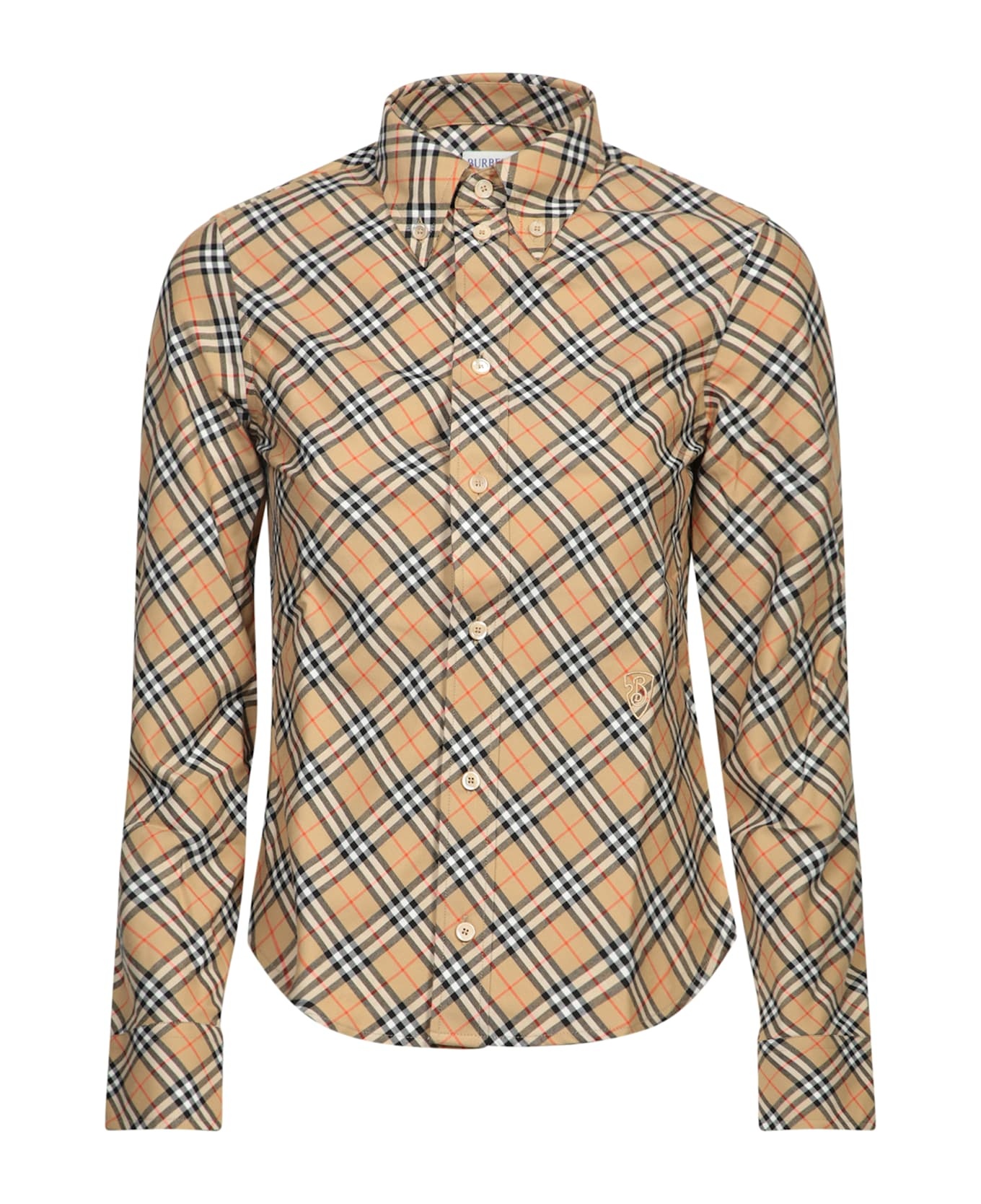 Beige Check Shirt - 1