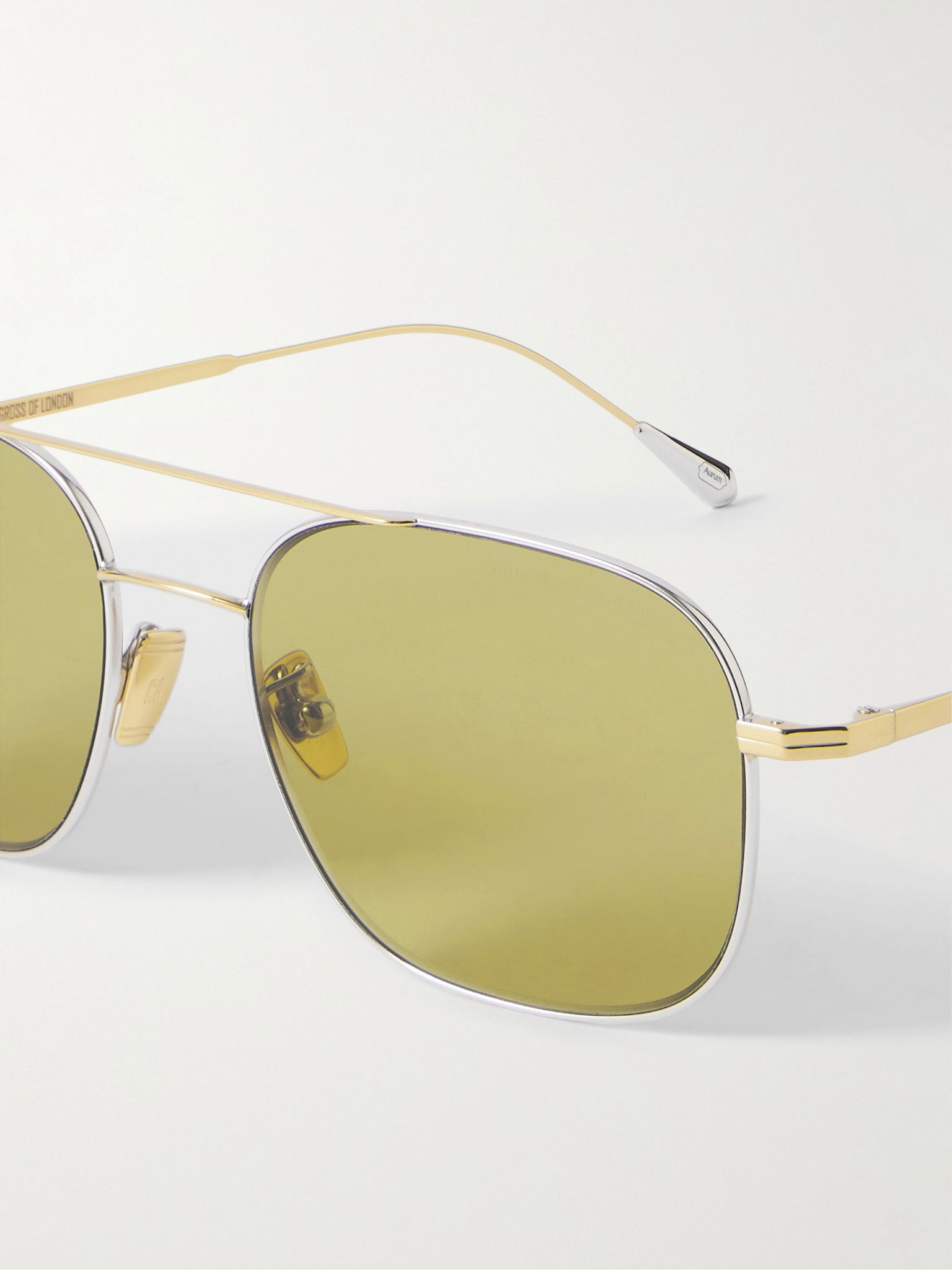 Aviator-Style Gold- and Silver-Tone Sunglasses Gold - 3