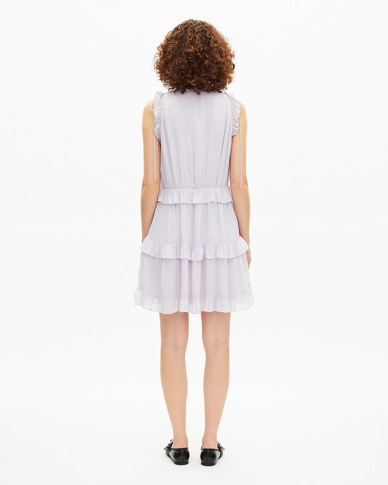 SHORT DRESS WITH LILAC RUFFLES 3
