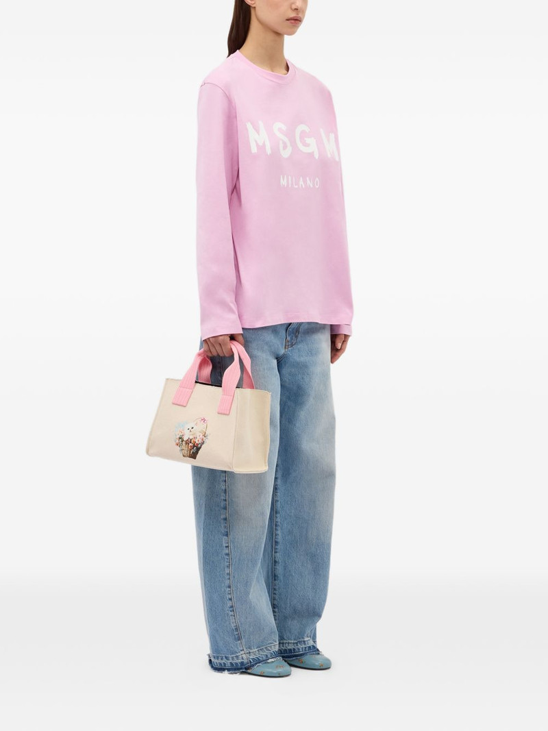 MSGM logo-print long-sleeve T-shirt outlook