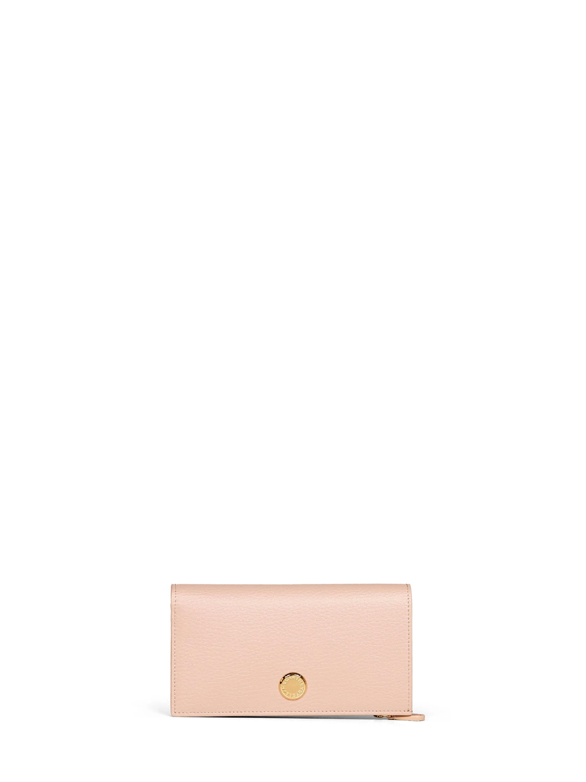 Blush pink Logo vertical tri-fold wallet - 1