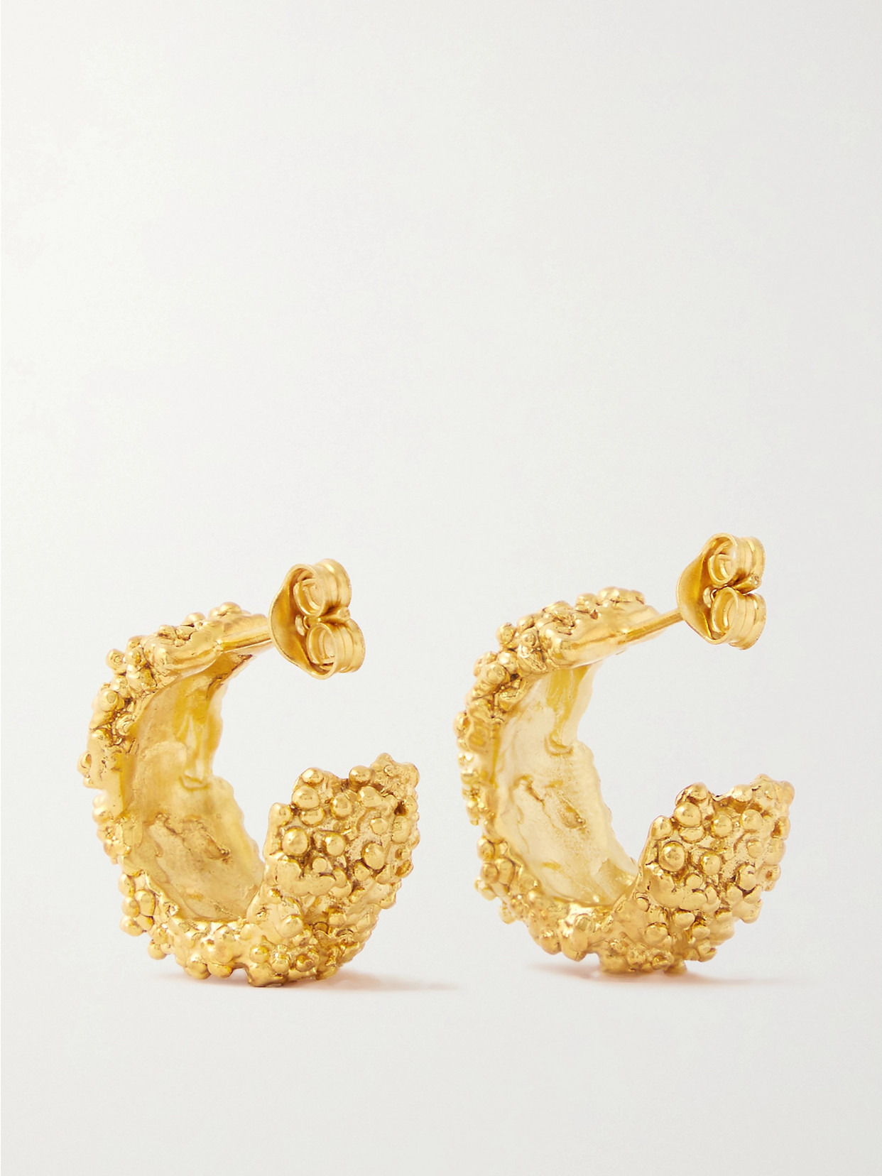 + Net Sustain The Rocky Road Gold-plated Hoop Earrings - 3