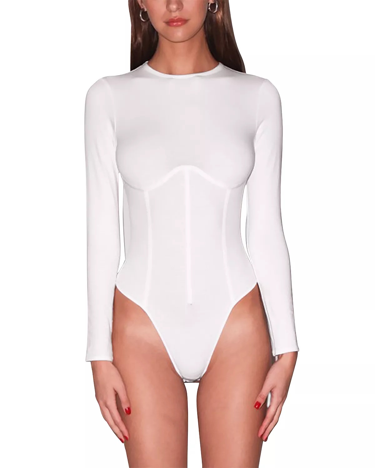 Long Sleeve Corset Bodysuit - 2