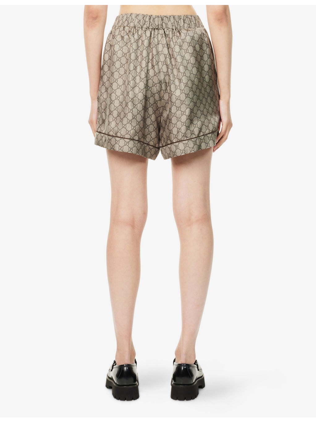 Monogram Relaxed-Fit Silk Shorts - 4