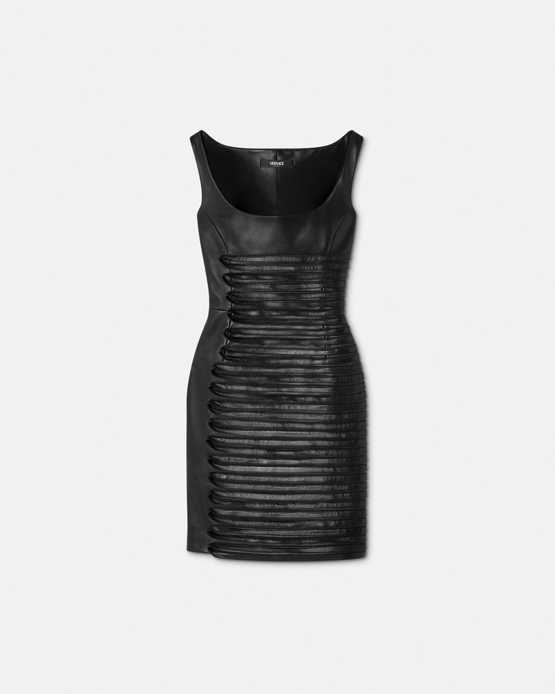 Plongé Leather Scoop Fitted Mini Dress 1