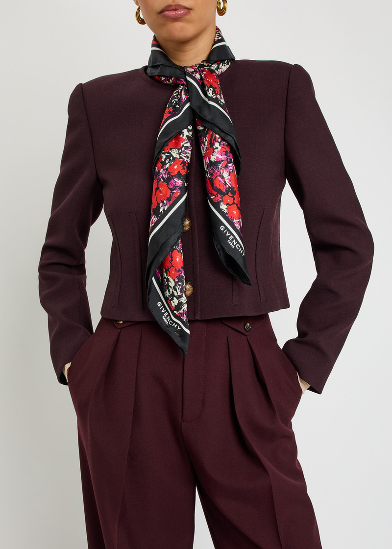 Givenchy Givenchy Night Garden Floral Printed Silk Scarf outlook