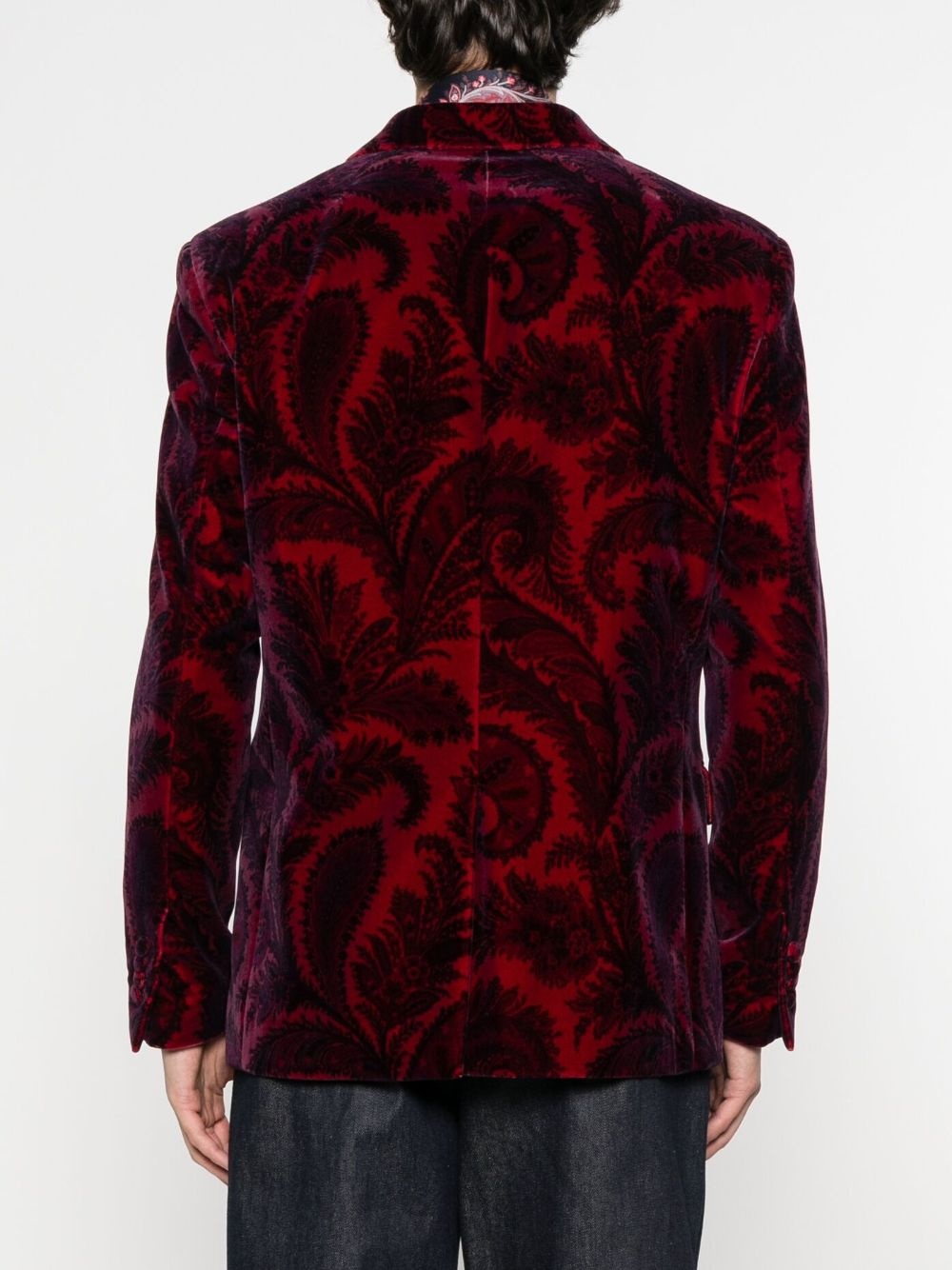 paisley velvet blazer - 4