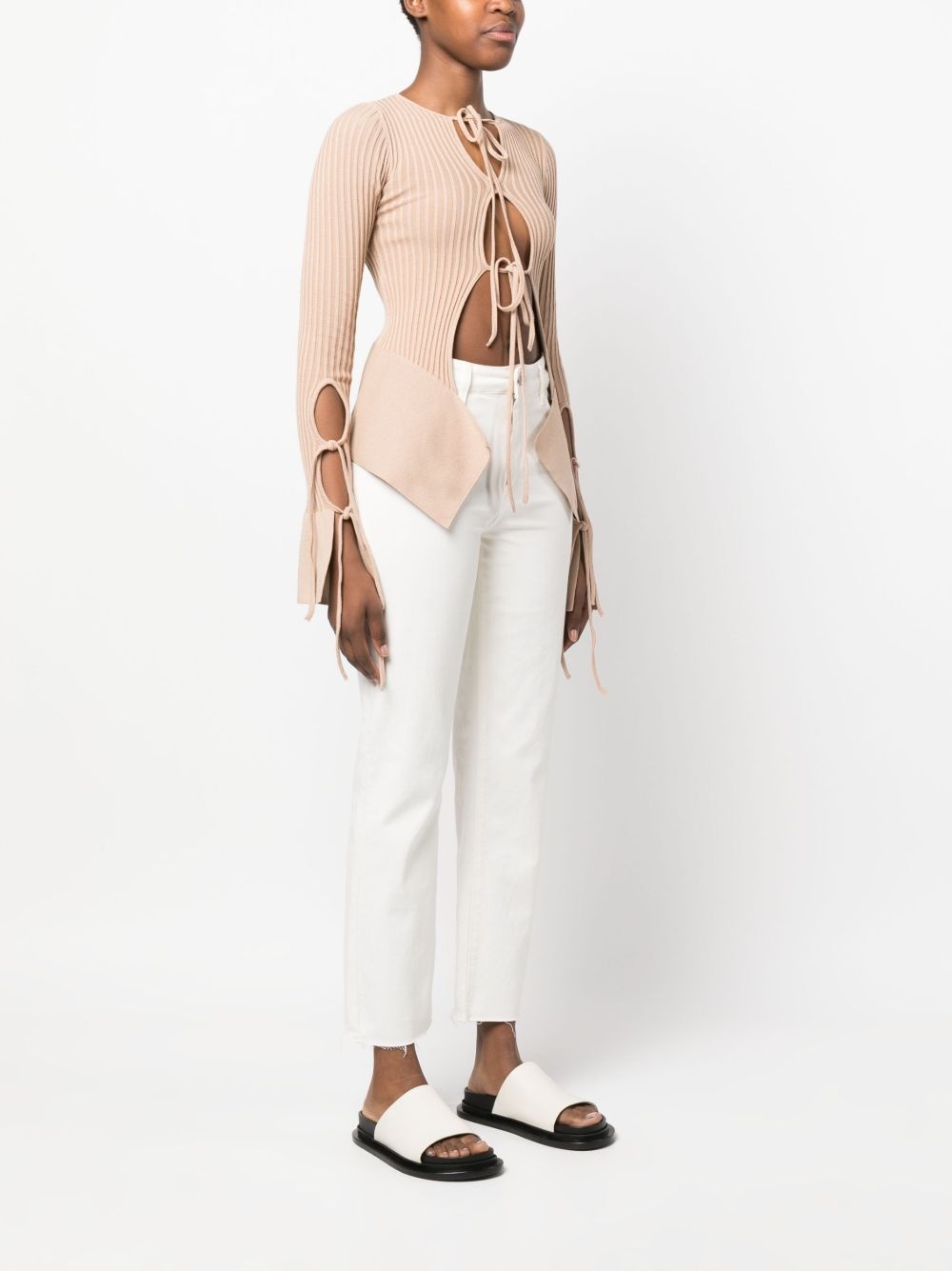 cut-out ribbed top - 3
