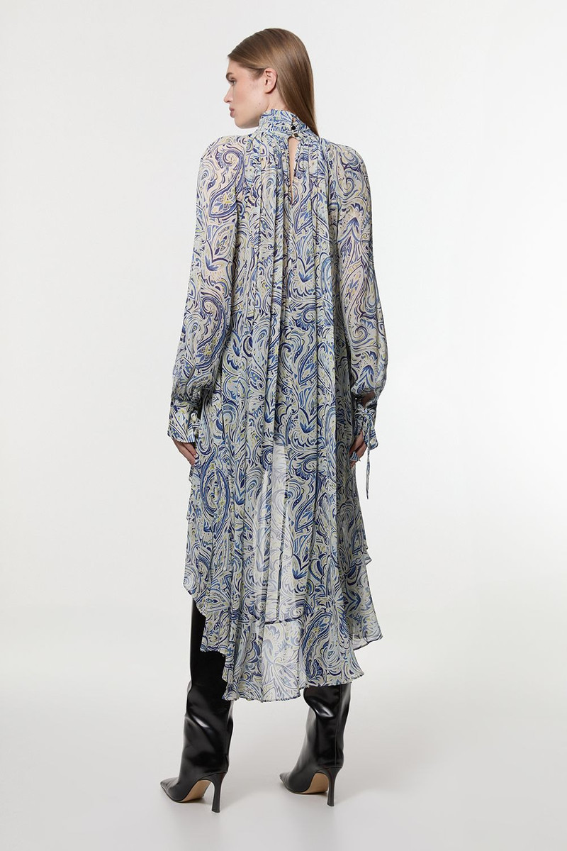 Viscose Crinkle Paisley Frill Detail Tunic 6