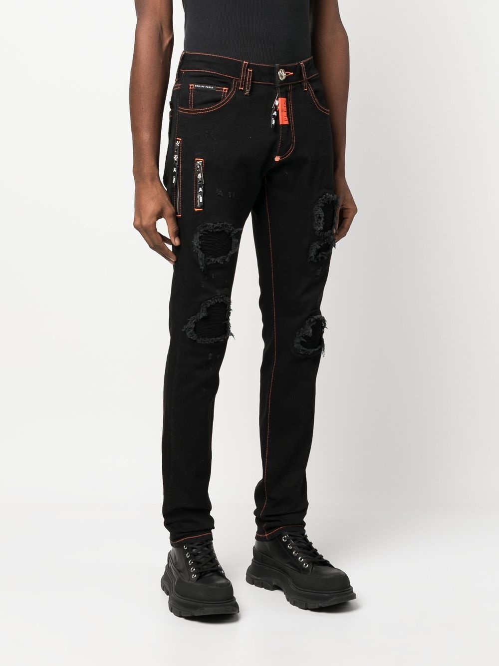 ripped slim-cut jeans - 3