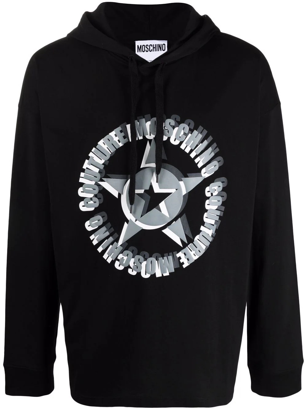 logo-print long-sleeved hoodie - 1