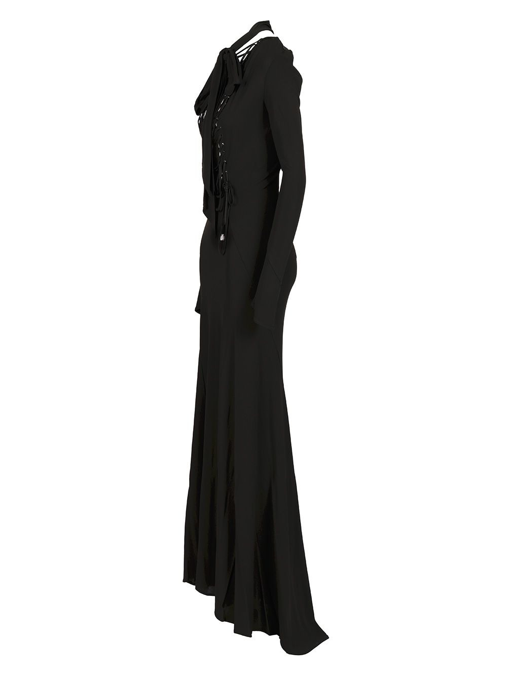 Crepe Midi Dress Dresses Black - 3