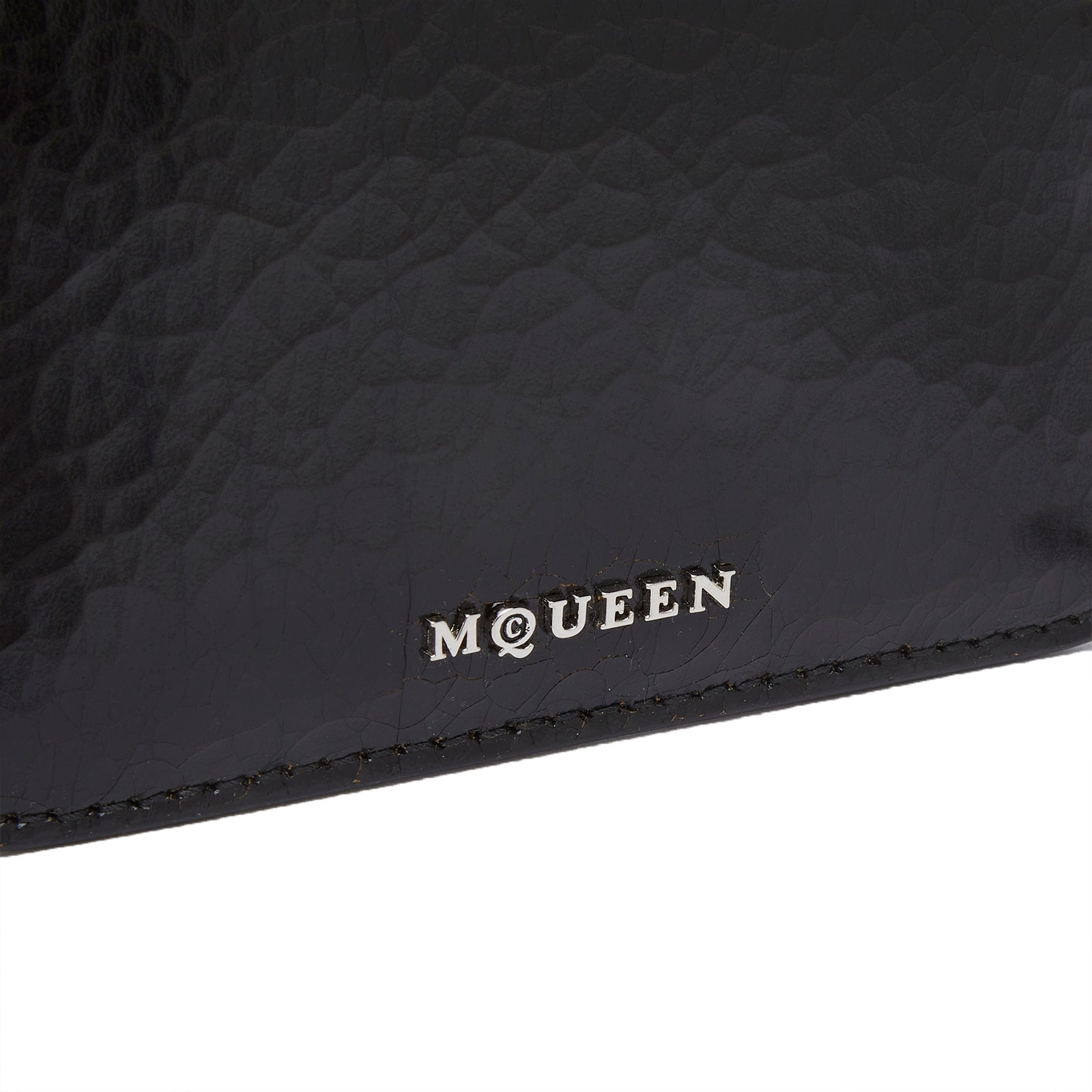 Alexander McQueen Sling Crackled Leather Zip Coin Pouch - 2