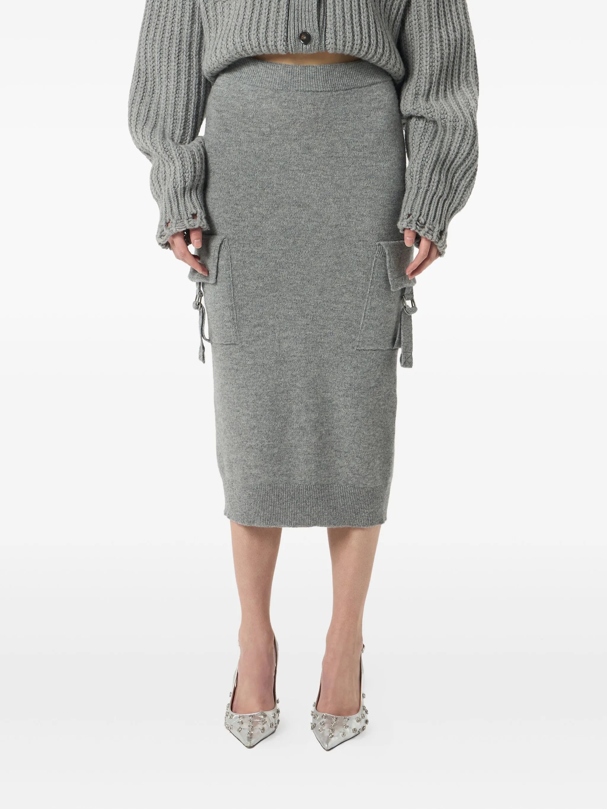 Blumarine Cargo-pockets Wool Midi Skirt - 2