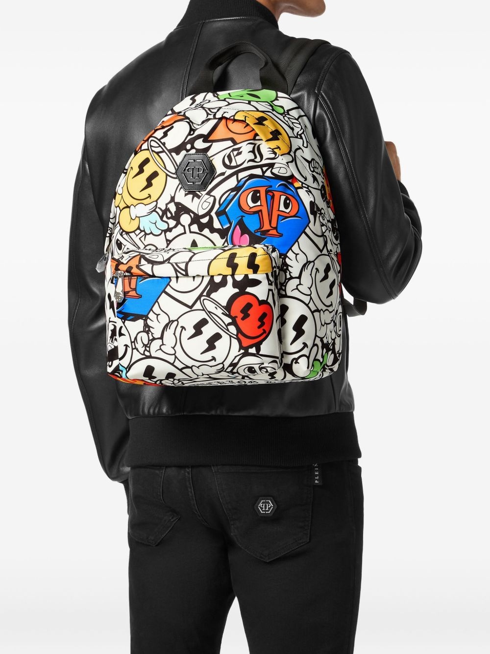 Smile-print backpack - 2