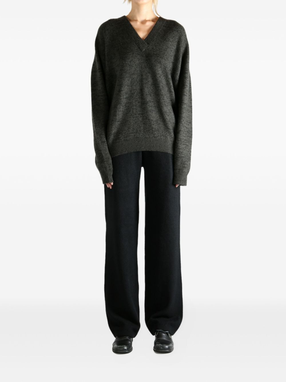 V-neck mélange sweater - 2