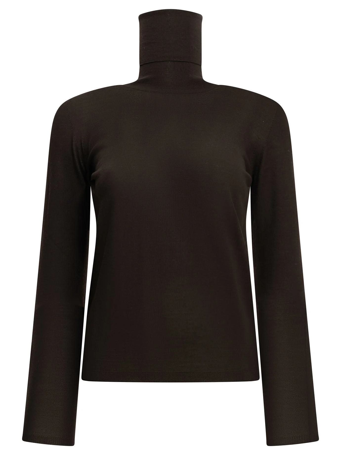Max Mara Virgin Wool Turtleneck Sweater Brown - 1