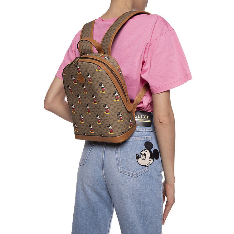 GUCCI x Disney Mickey Mouse Leather Backpack 'Beige Brown' 552884-HWUDM-8603 - 7