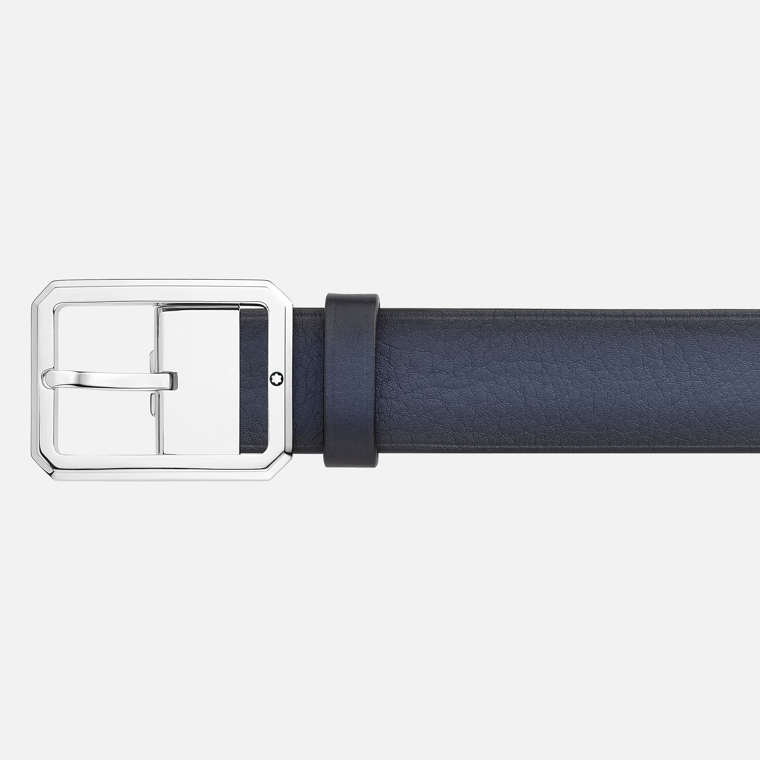 Blue/black 35 mm reversible leather belt - 3