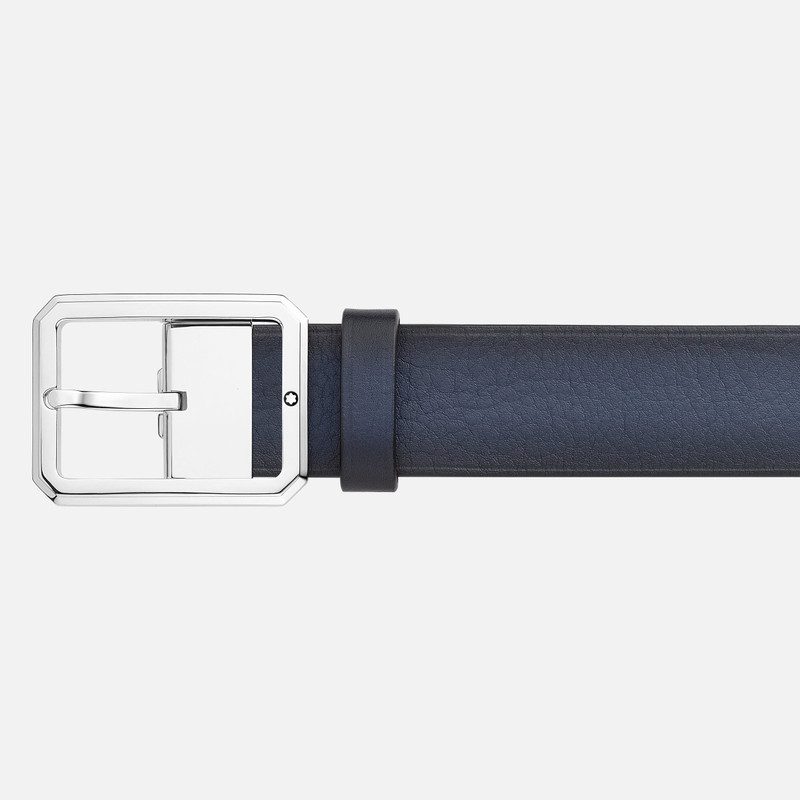 Blue/black 35 mm reversible leather belt 3