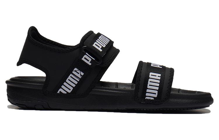 (WMNS) PUMA Softride Slide 'Wordmark - Black White' 384128-01 - 2