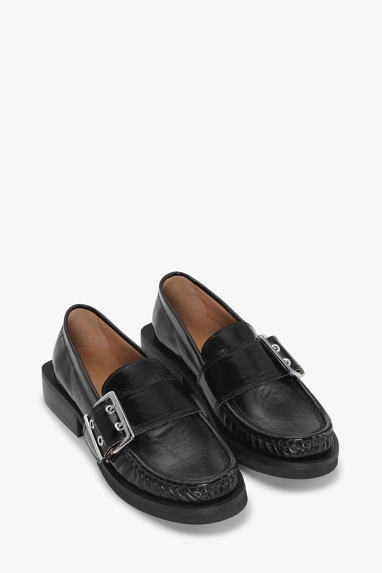BLACK FEMININE BUCKLE LOAFERS - 2