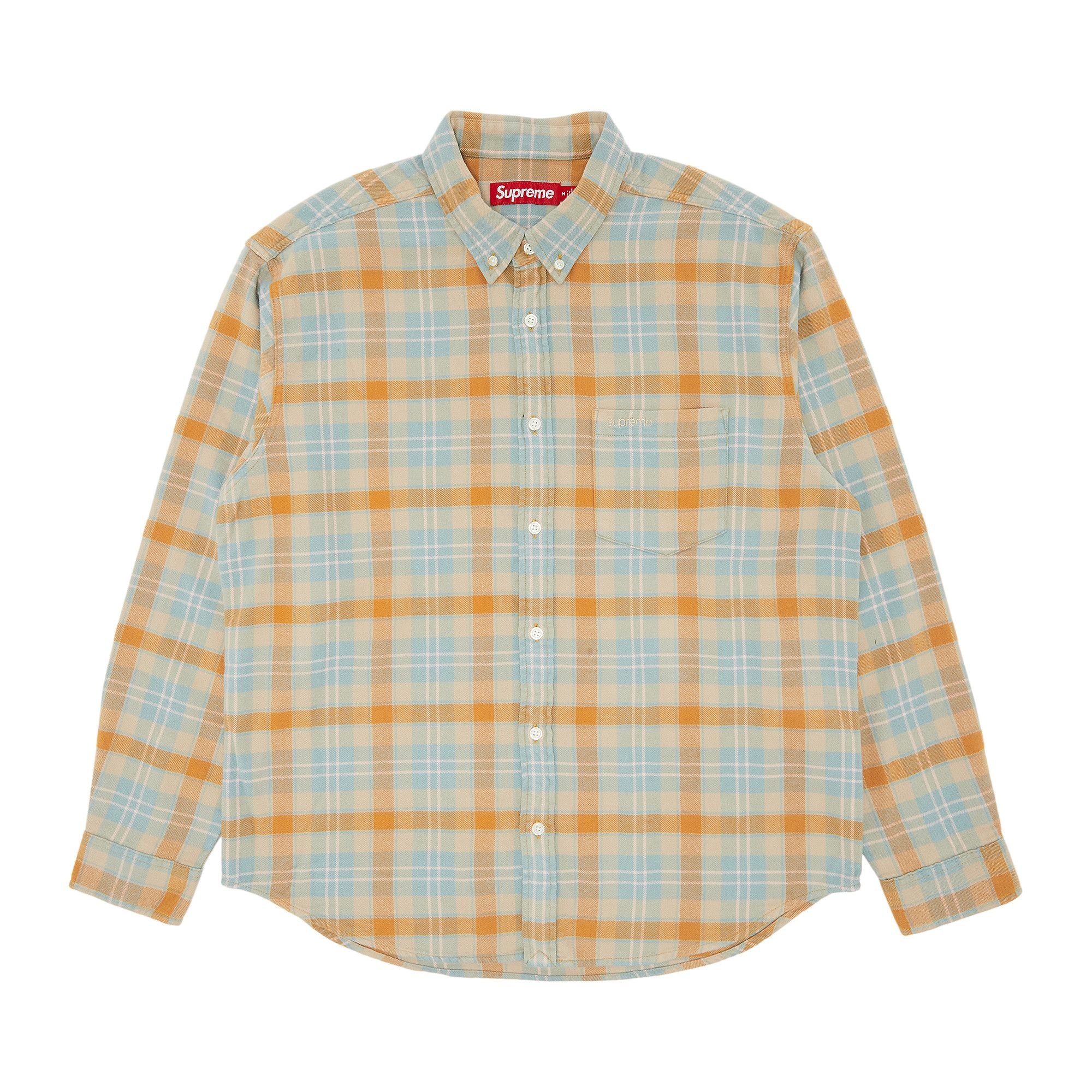 Supreme Plaid Flannel Shirt 'Tan' - 1
