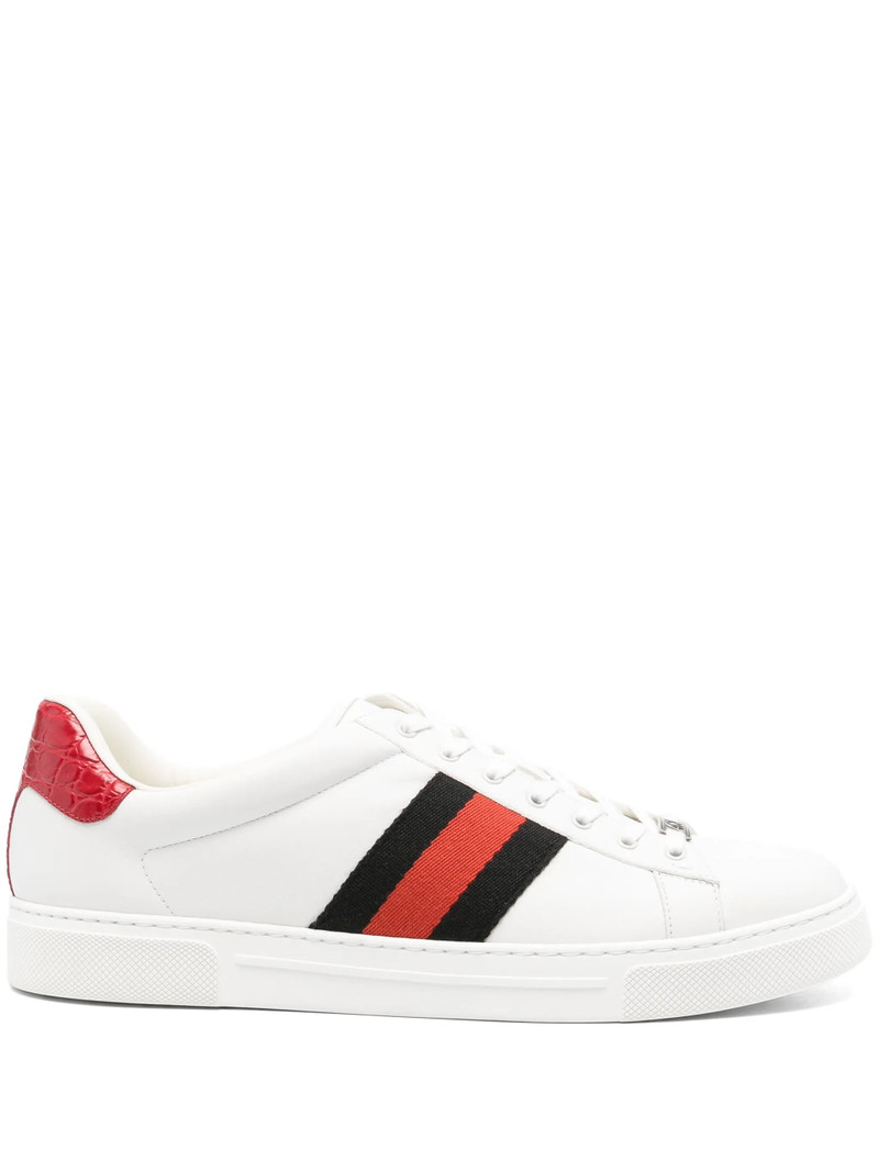 Ace Web-trim Leather Sneakers - 1