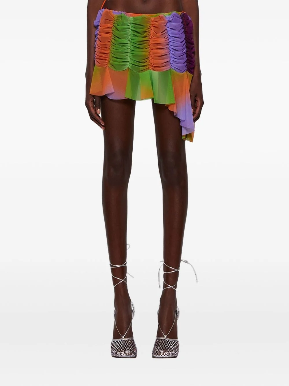 ruched mini skirt - 1