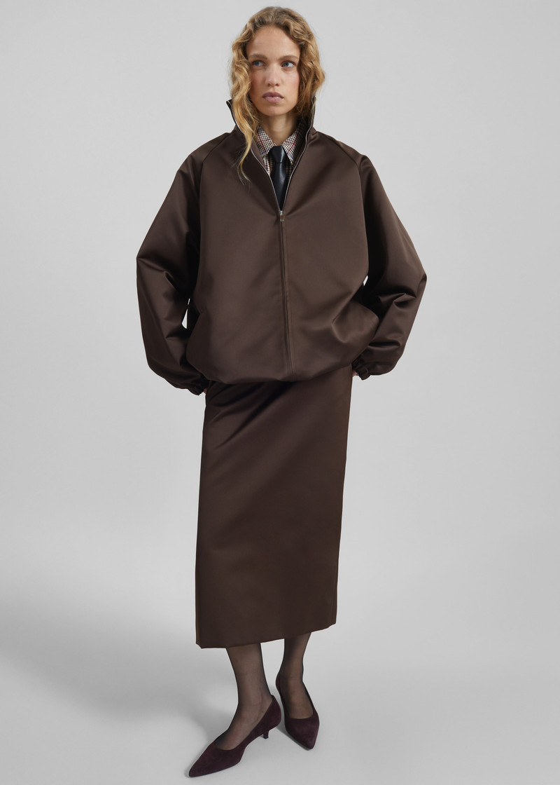 Alrose Satin Midi Skirt - Brown 9