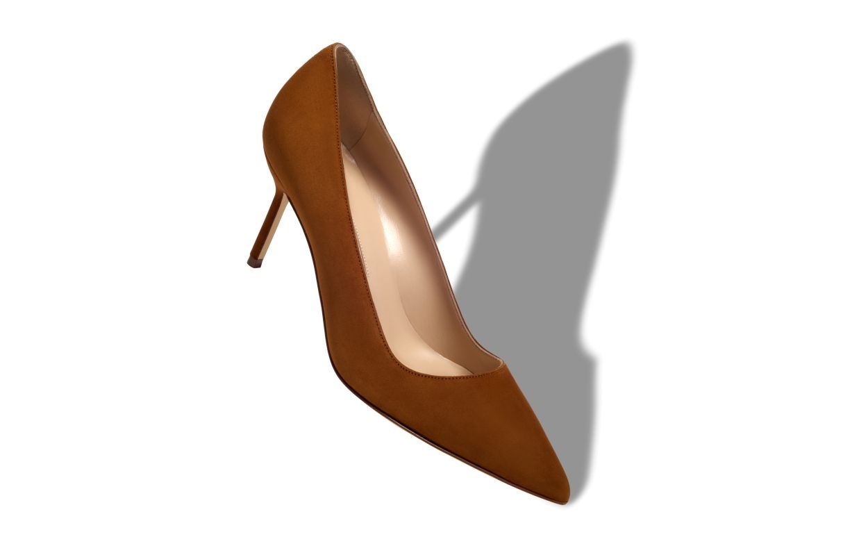 Brown Suede Pointed Toe Pumps - 2