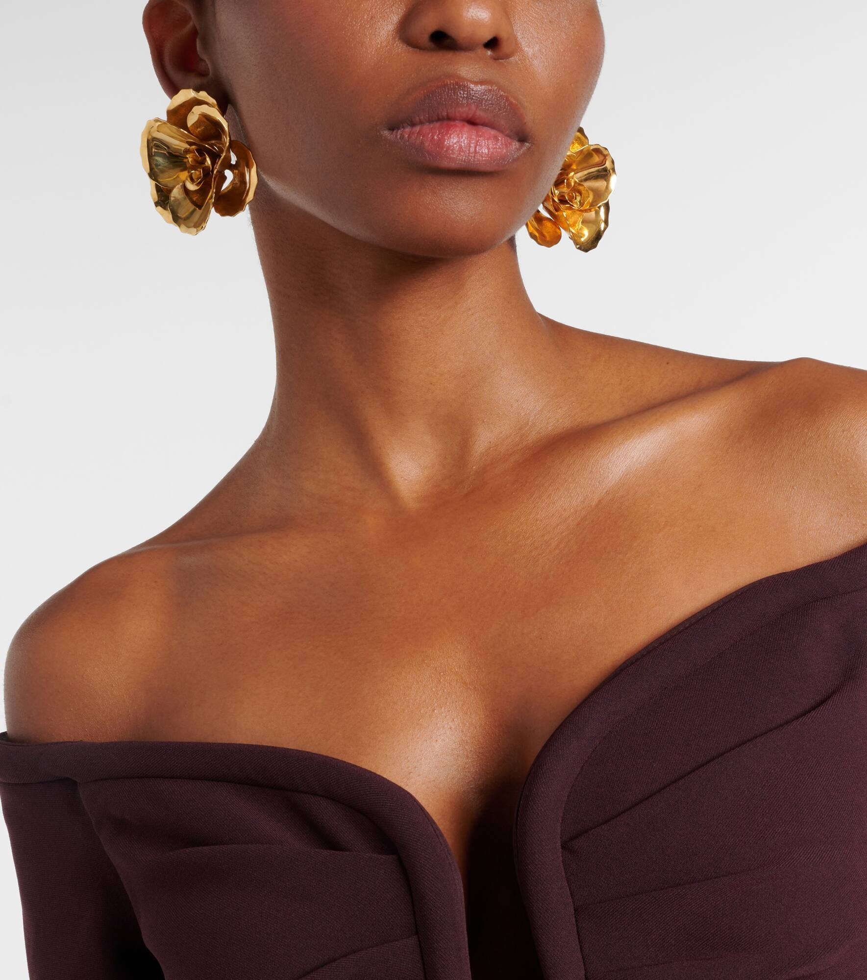 Gladiolus 18kt gold-plated earrings - 3