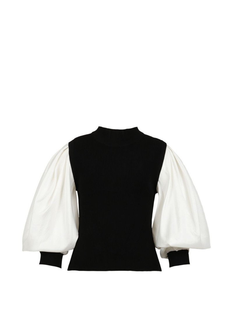 Jackie satin-sleeve top 1