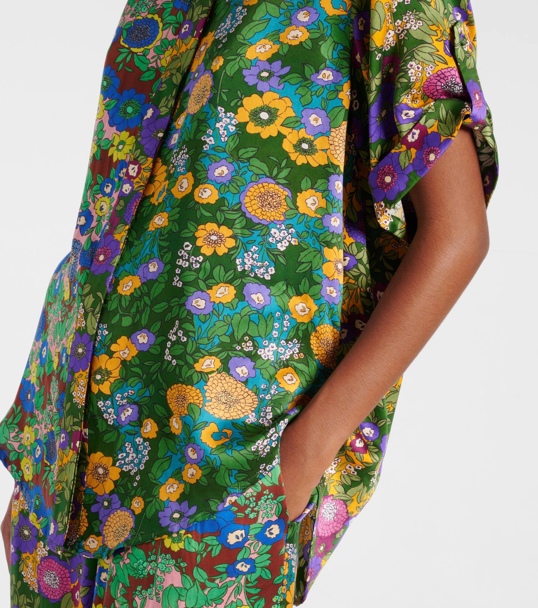 Printed silk satin shirt - 5