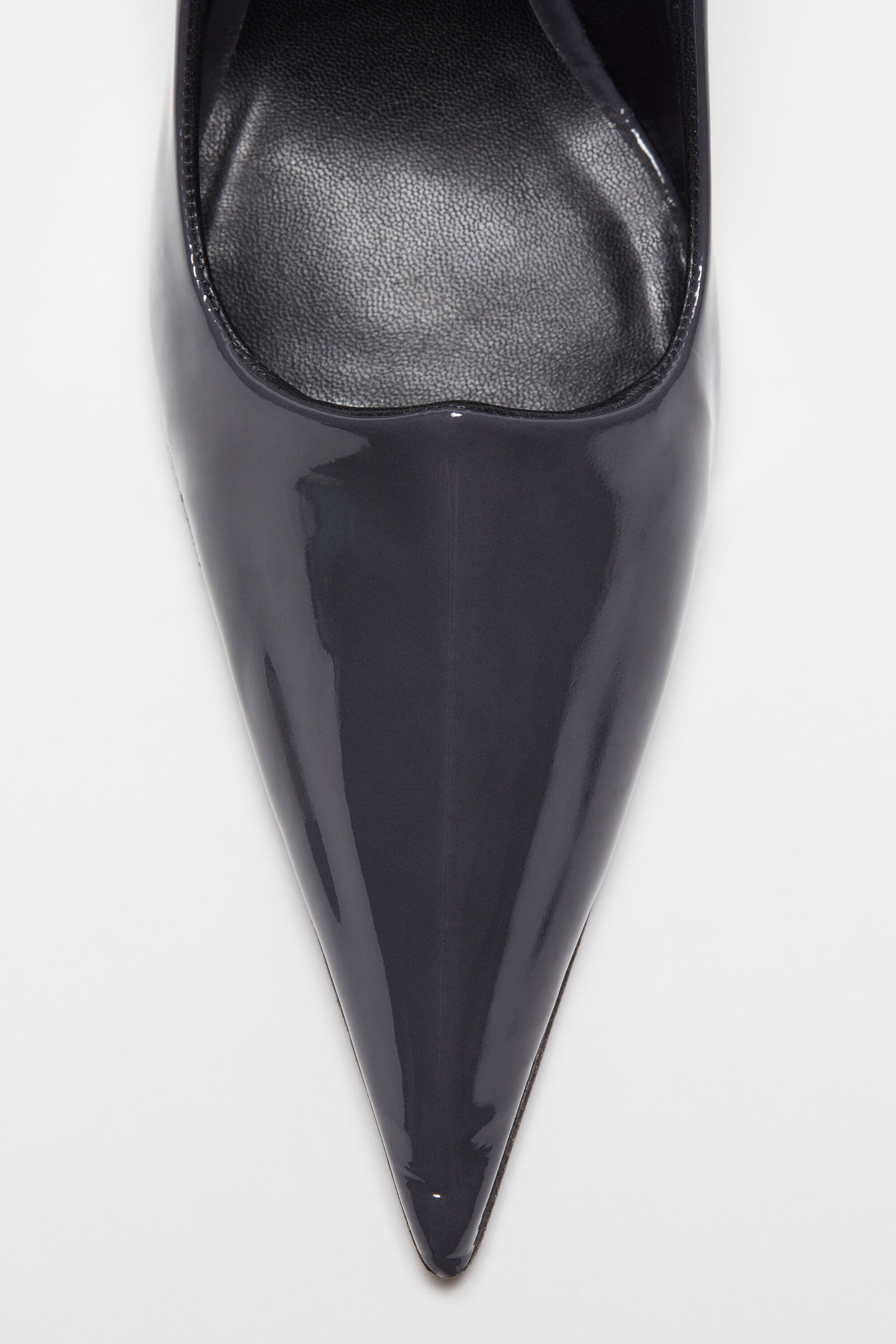 Leather heel pump - Anthracite grey - 4