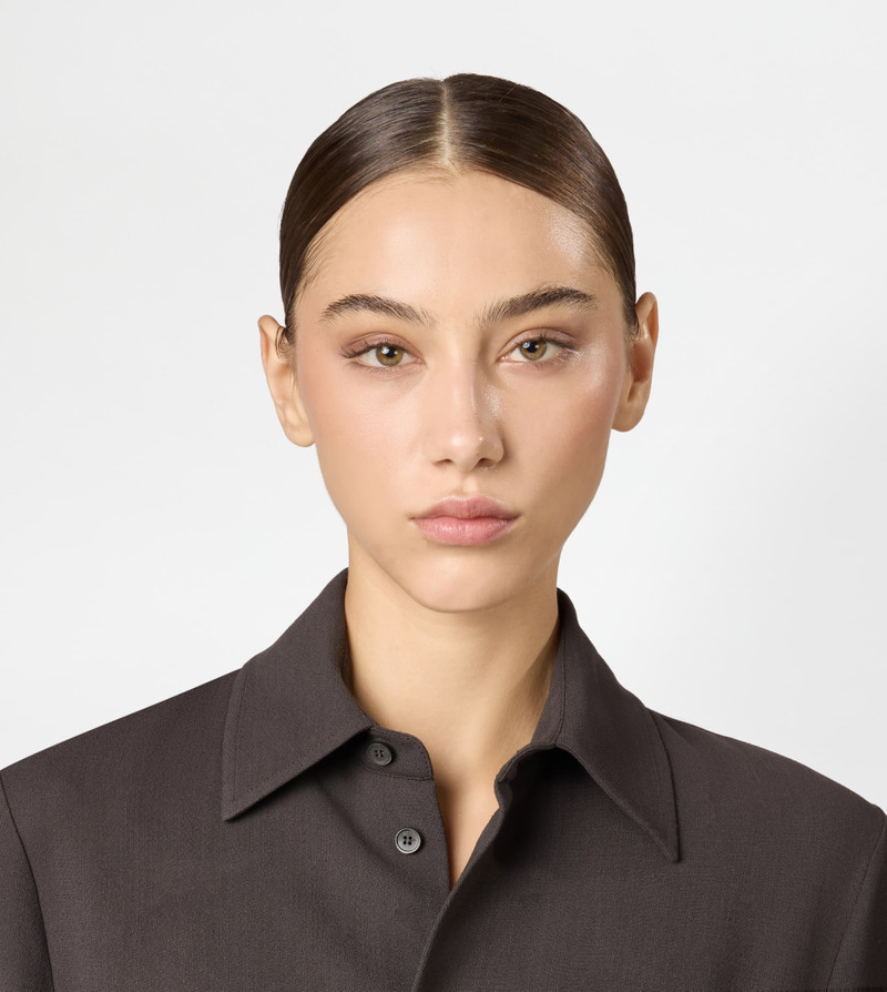 WOOL BLEND SHIRT - BROWN 5