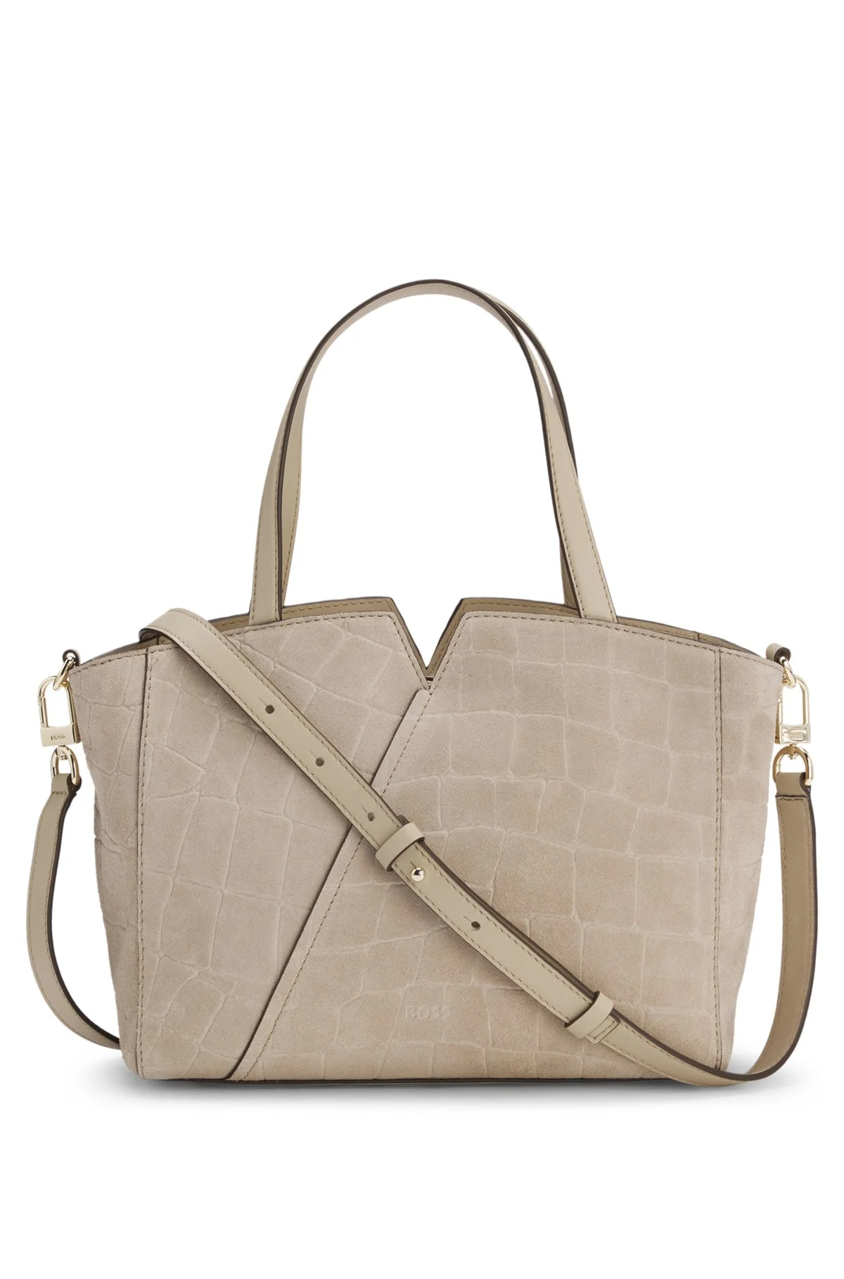 BOSS REVERS PRINTED-SUEDE TOTE BAG WITH BELT DETAIL - 1