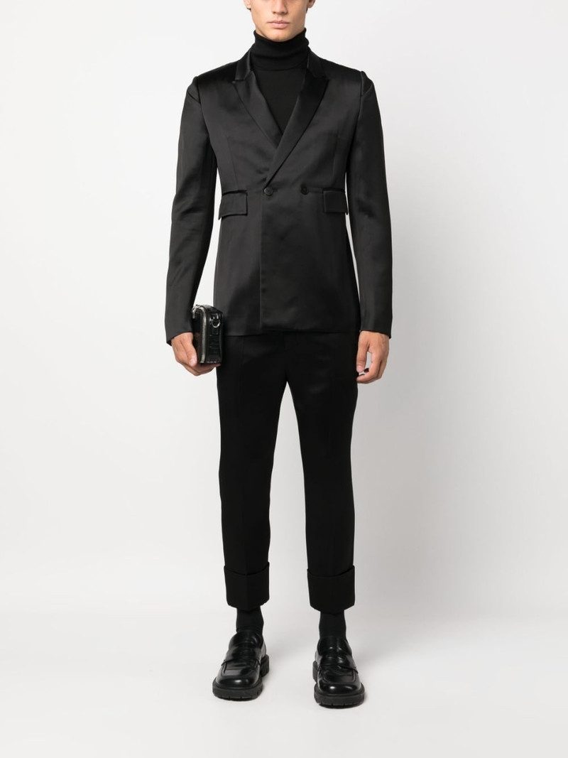 SAPIO satin-finish cropped tailored trousers outlook