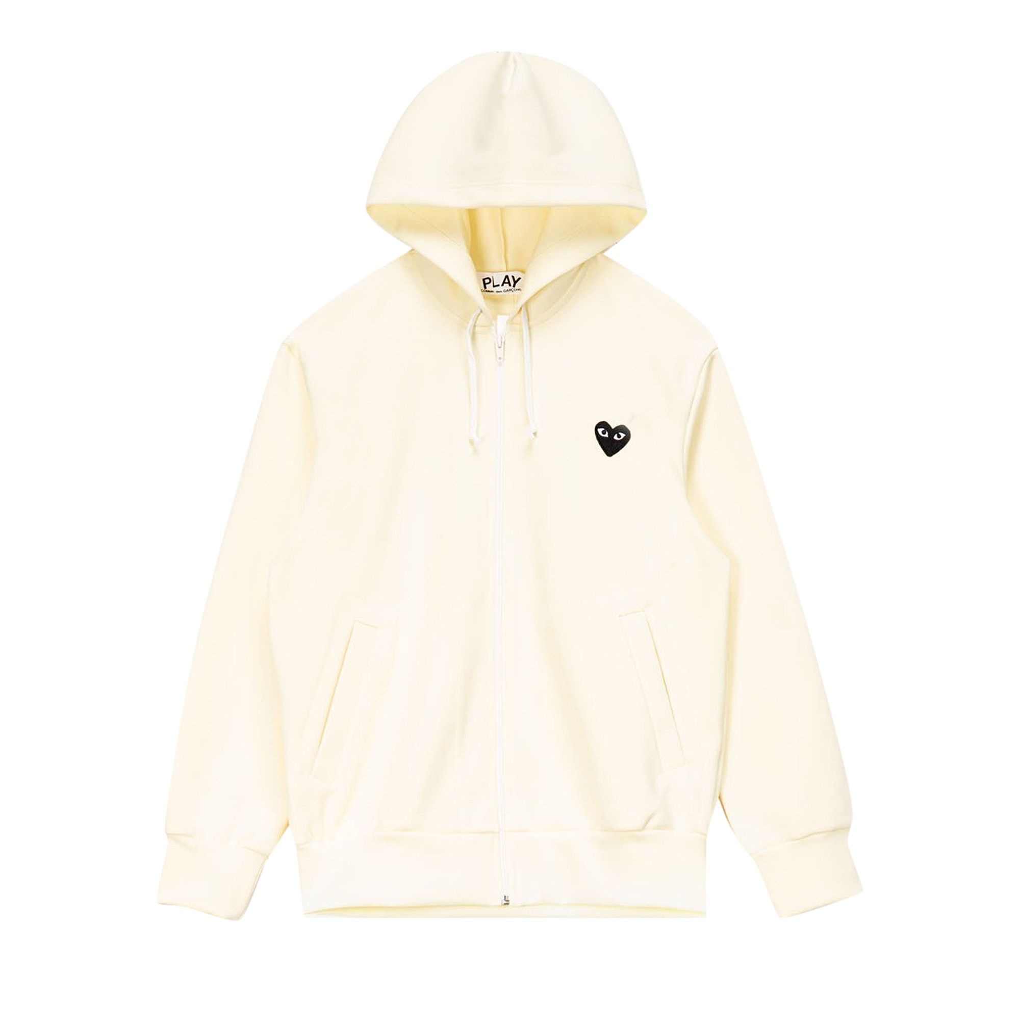 Comme des Garçons PLAY Big Heart Zip Up Sweatshirt 'Ivory' - 1