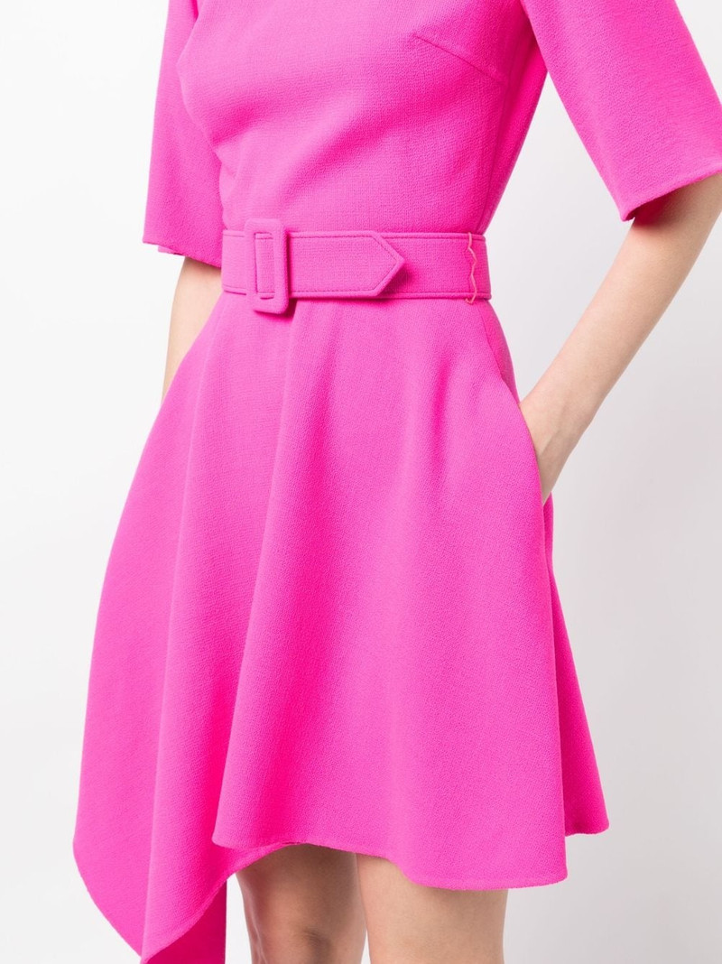 asymmetric-hem 벨트 드레스 5