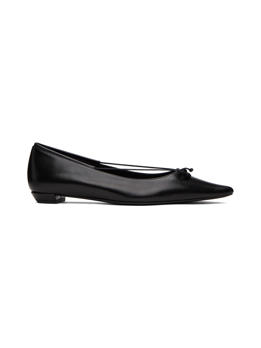 Black Claudette Bow Ballerina Flats - 1