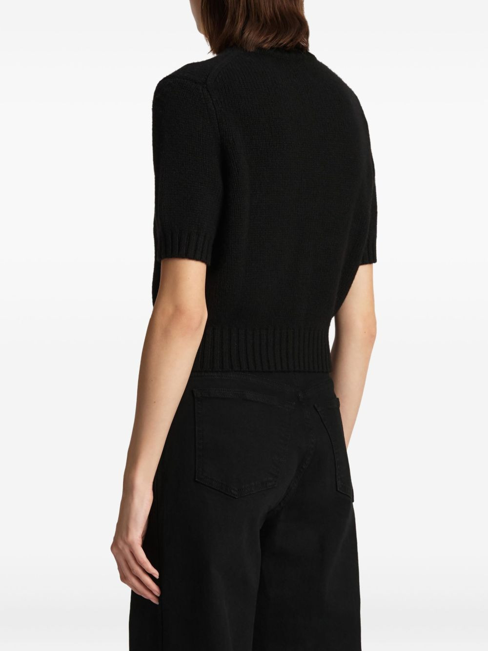 short-sleeve button-up cardigan - 4