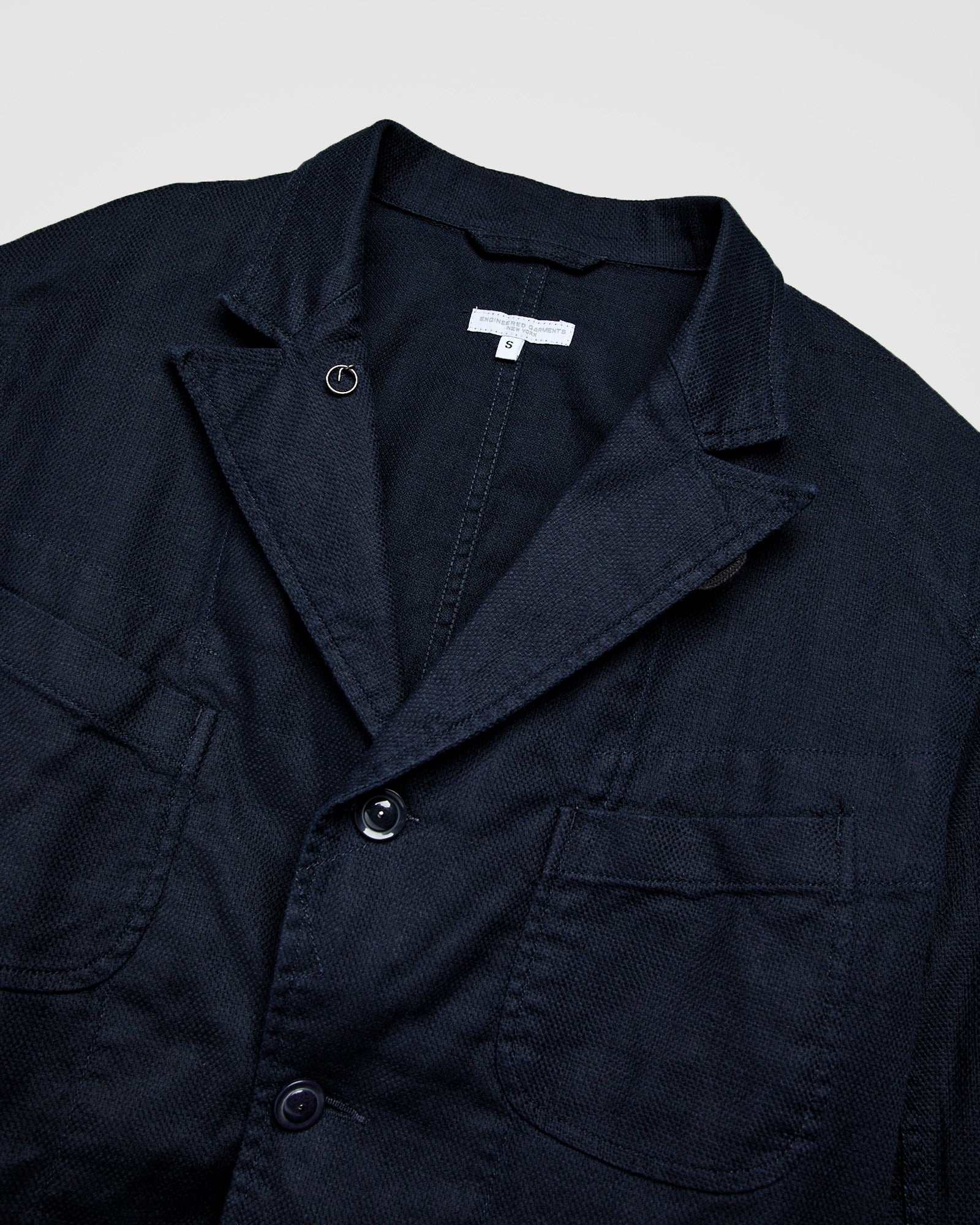 Bedford Jacket in Dark Navy Cotton Linen Java Cloth - 4