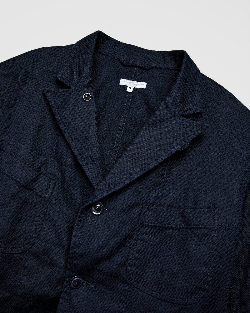 Bedford Jacket in Dark Navy Cotton Linen Java Cloth 4
