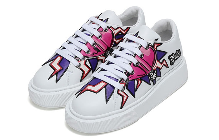 (WMNS) PRADA Graphic Heart Platform Sneakers 'White Multi-Color' 1E805L_3L2B_F0009_F_045 - 3