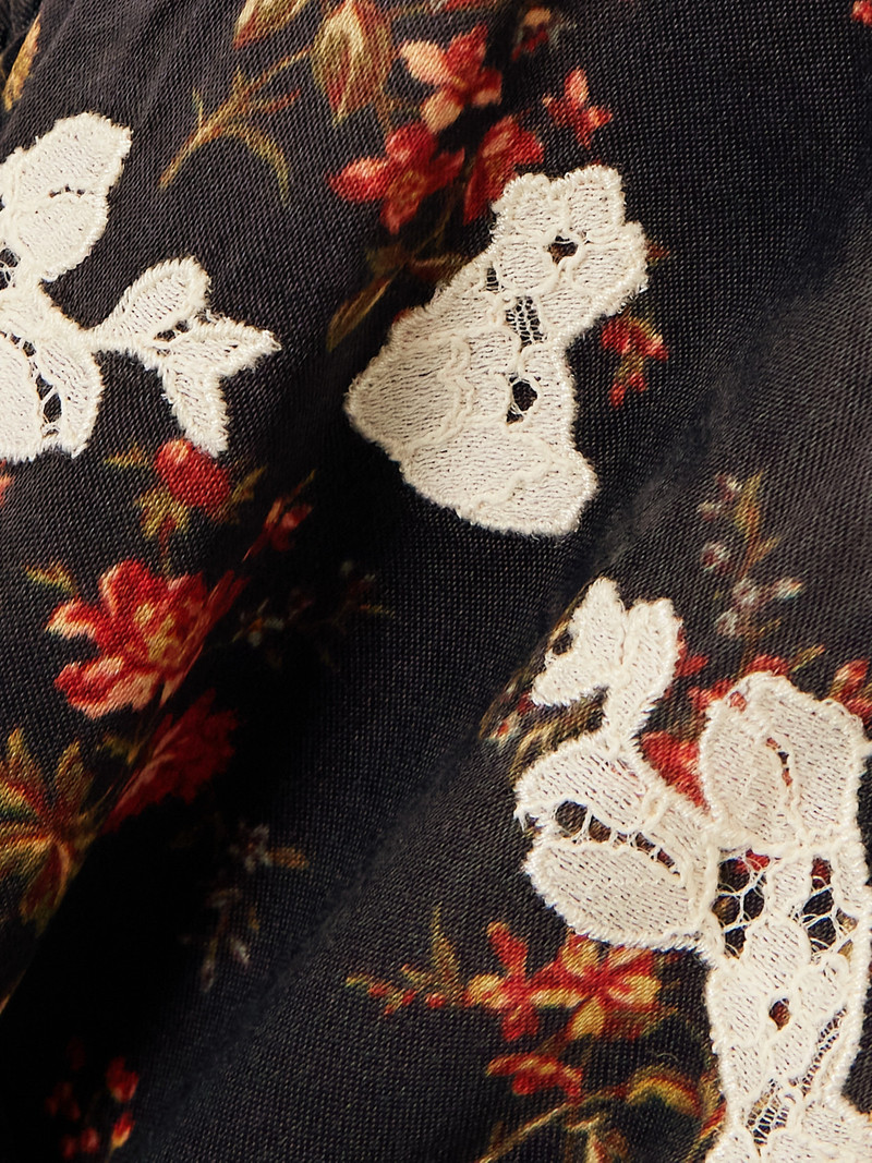 Coraline Floral-print Satin Midi Dress 4