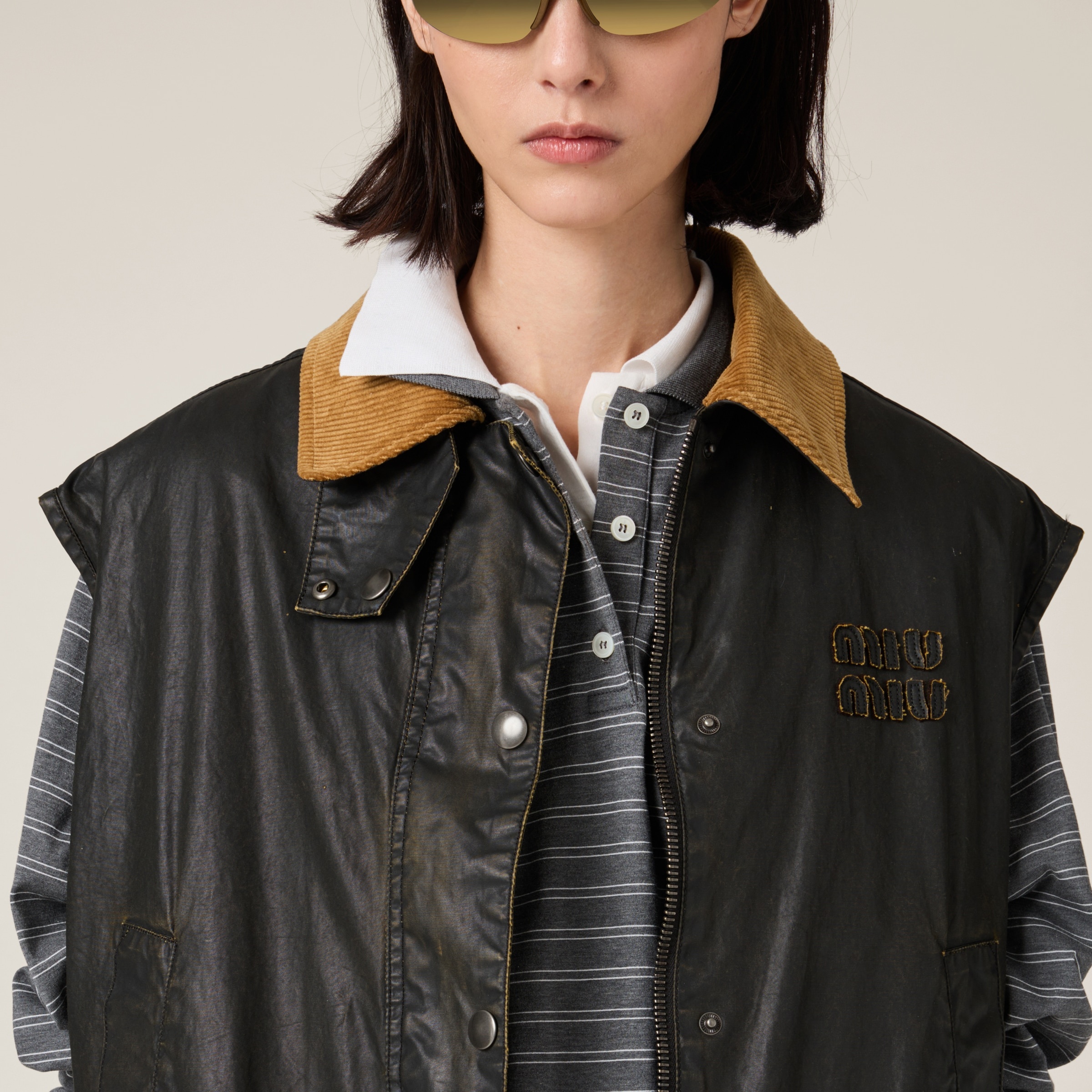 Resin-finish poplin vest - 5