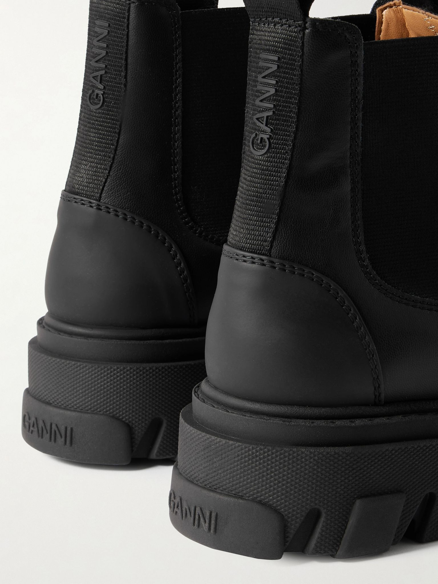Paneled recycled-leather Chelsea boots Black - 4