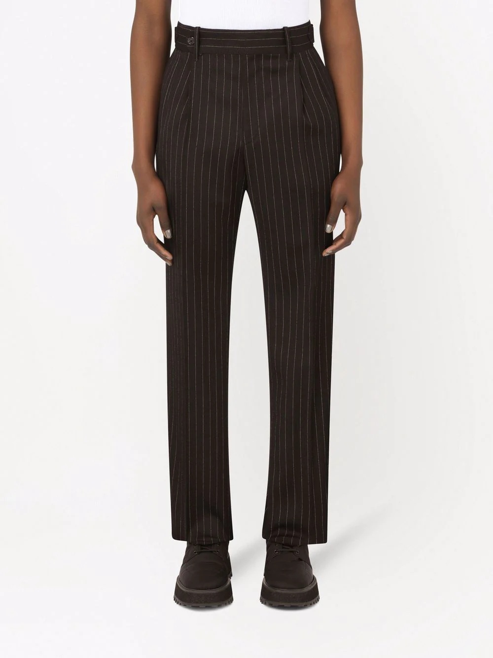 pinstripe-pattern tailored trousers - 3